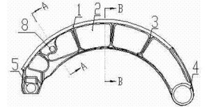 轻量化铸造制动蹄- CN201120529807.6